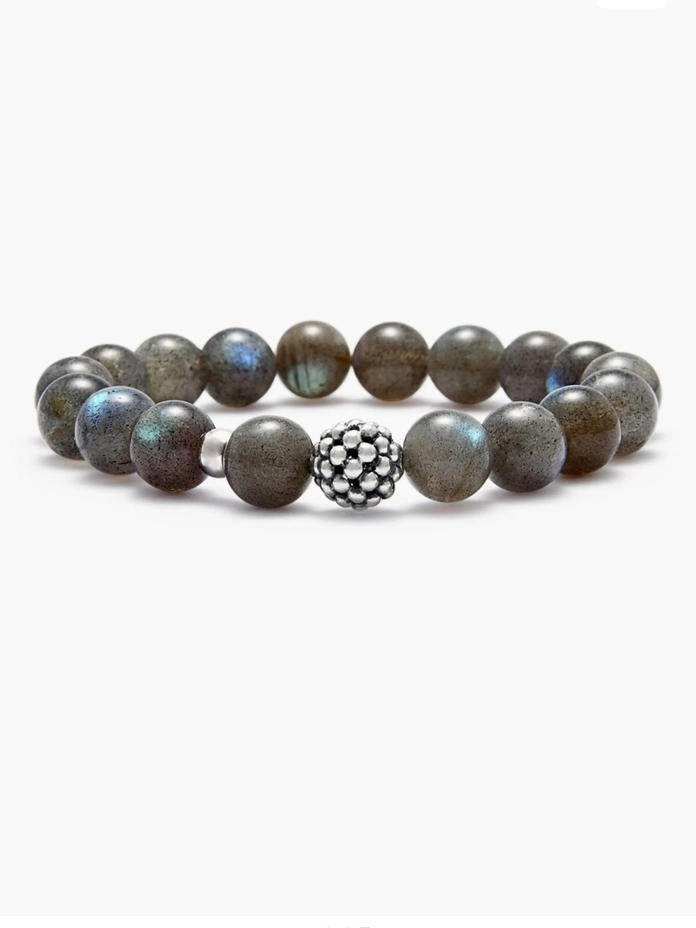 LAGOS Sterling Silver Caviar Ball Beaded Labradorite Stretch Bracelet